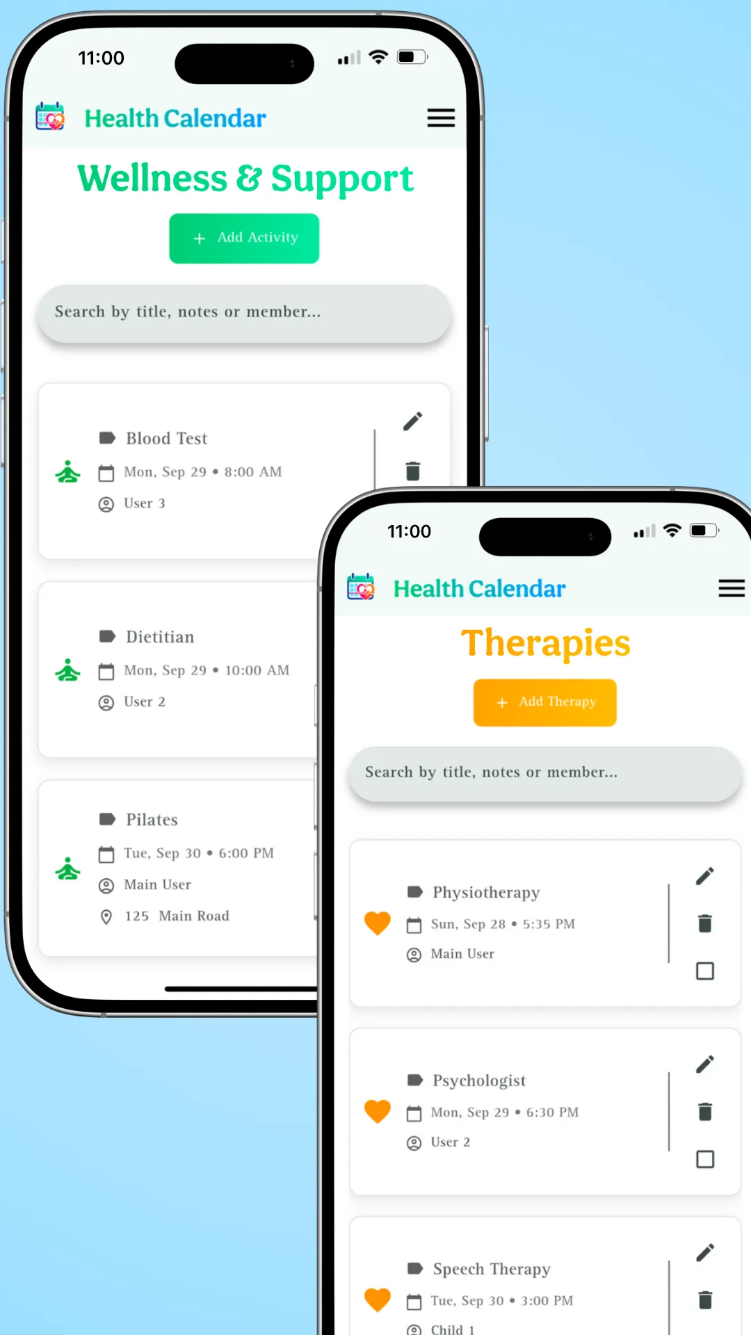 Wellness screen